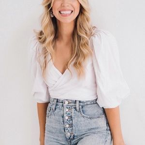 MUMU Puff Sleeve Wrap Top!